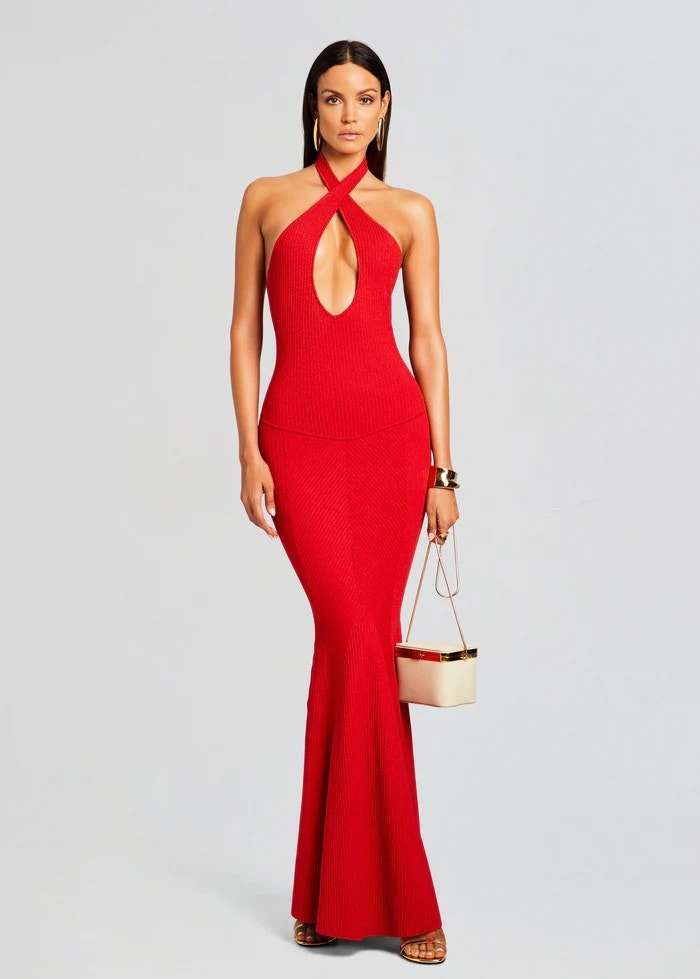 Retrofete Nwt Verona Bandage Knit Dress Red Sz Xs Formal Wedding Clubbing